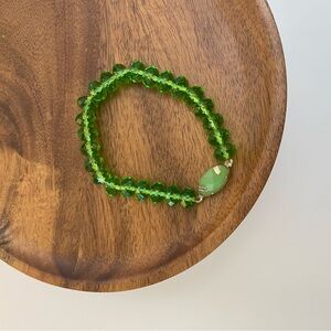 4/$15 Glass Beaded Green Bracelet